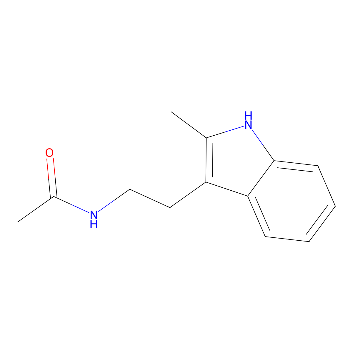N-[2-(2-methyl-1H-indol-3-yl)ethyl]acetamide molecular structure, CAS 39760-01-5