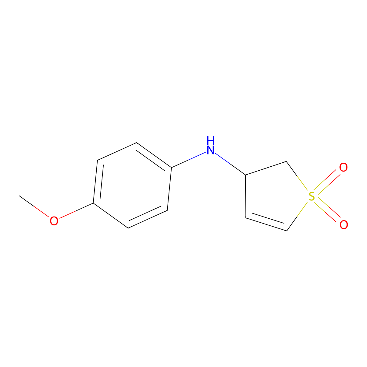 3-((4-Methoxyphenyl)amino)-2,3-dihydrothiophene 1,1-dioxide molecular structure, CAS 39760-05-9
