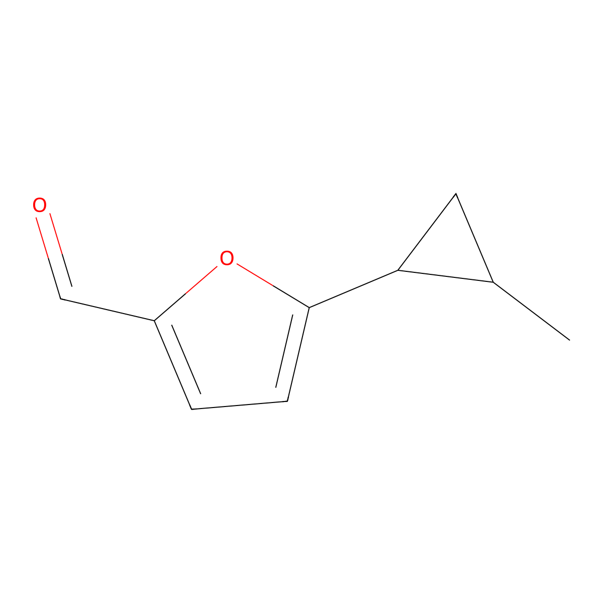 5-(2-Methylcyclopropyl)furan-2-carbaldehyde molecular structure, CAS 39763-79-6