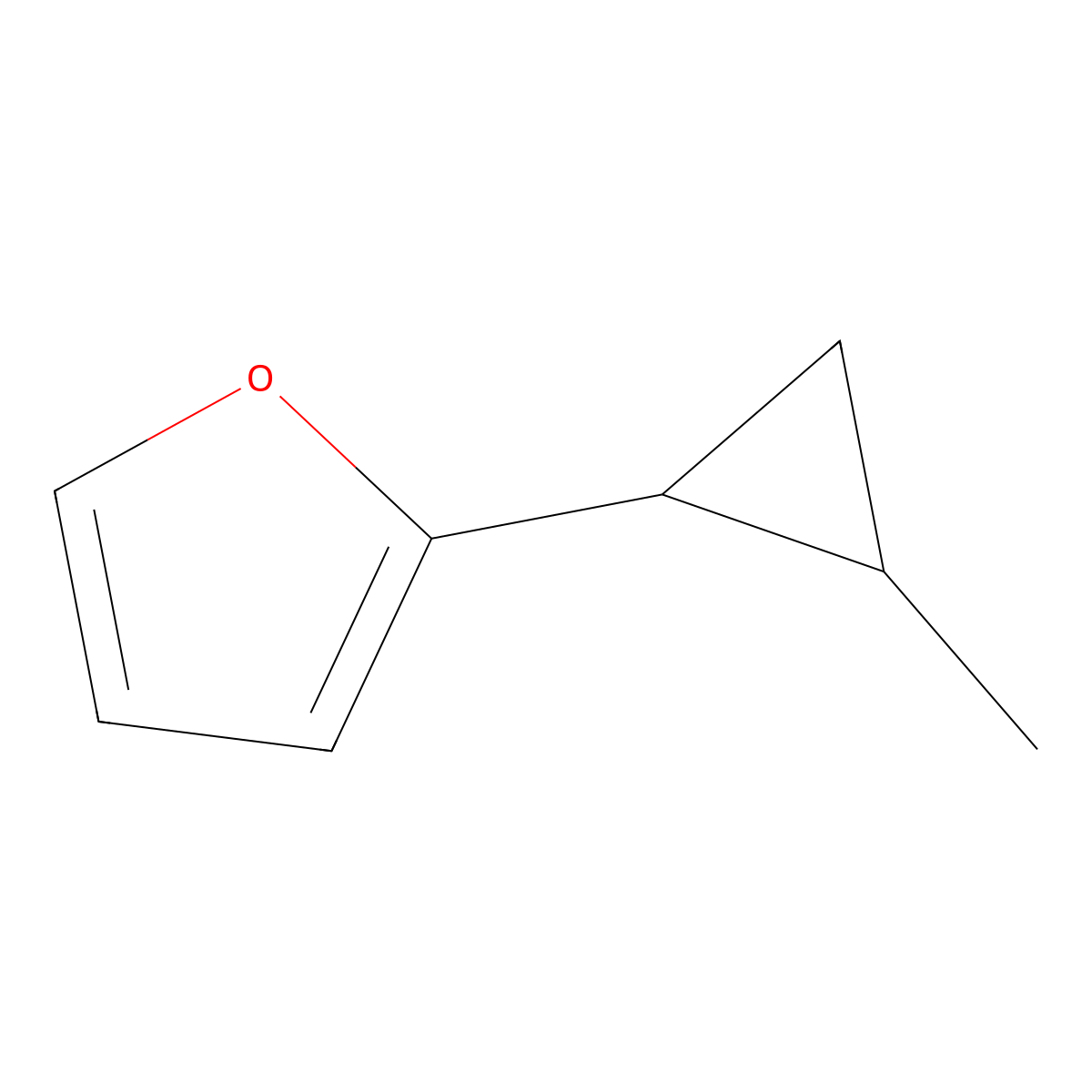 2-(2-Methylcyclopropyl)furan molecular structure, CAS 39763-88-7