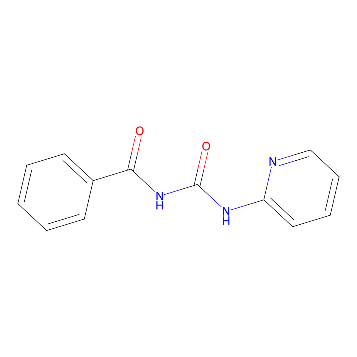 N-(pyridin-2-ylcarbamoyl)benzamide molecular structure, CAS 39764-04-0