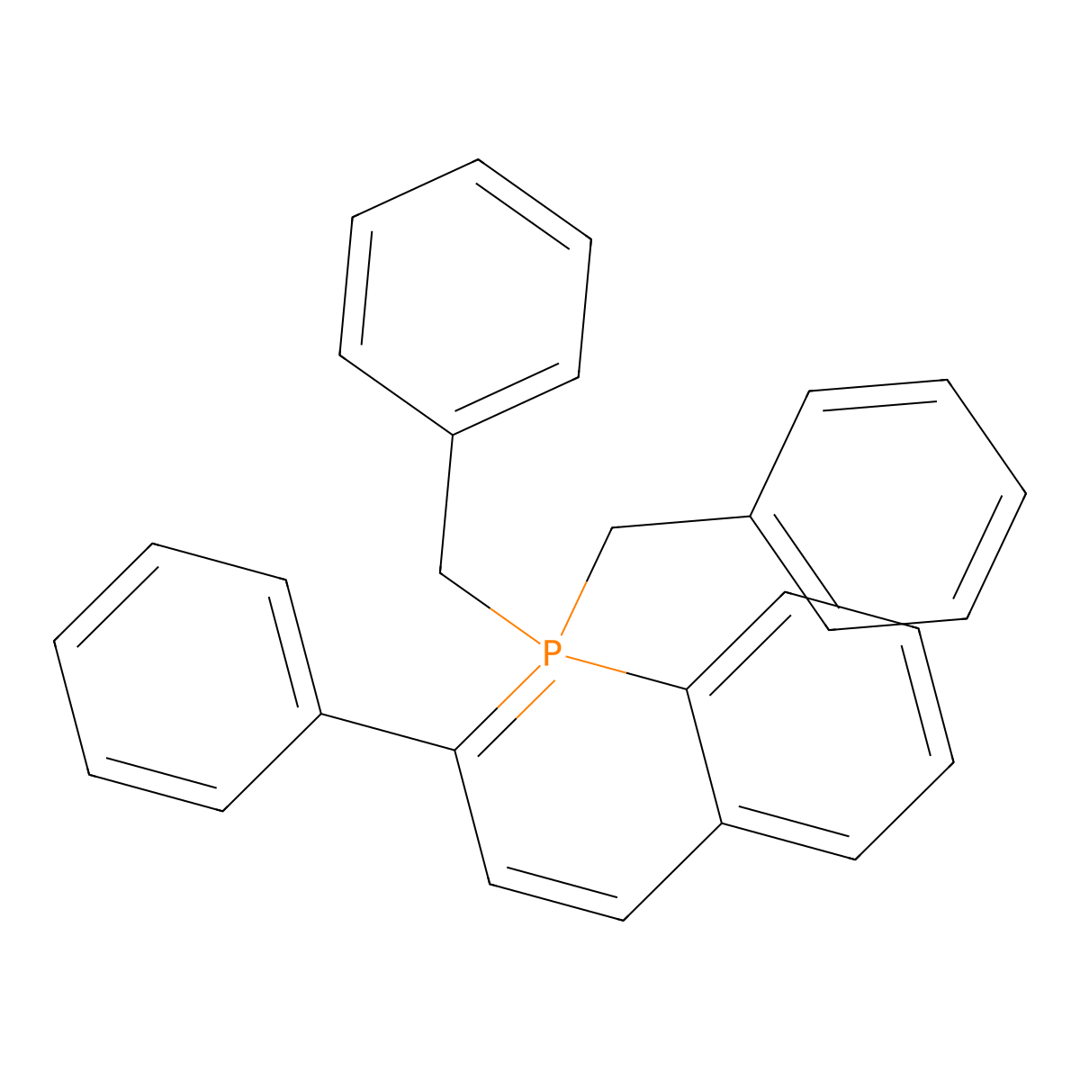 Phosphinoline,1,1-dihydro-2-phenyl-1,1-bis(phenylmethyl)- molecular structure, CAS 39767-95-8