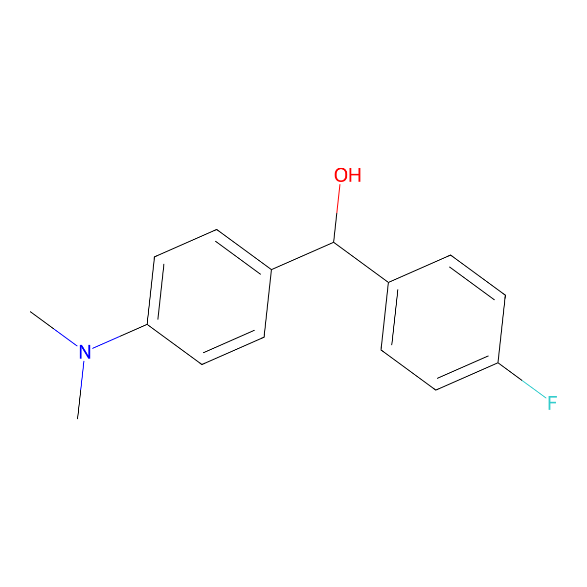4-(Dimethylamino)-4'-fluorobenzhydrol molecular structure, CAS 39768-80-4