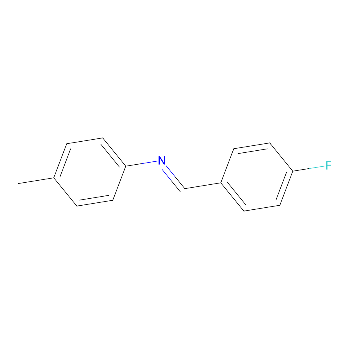 N-(4-Fluorobenzylidene)-para-toluidine molecular structure, CAS 39769-11-4
