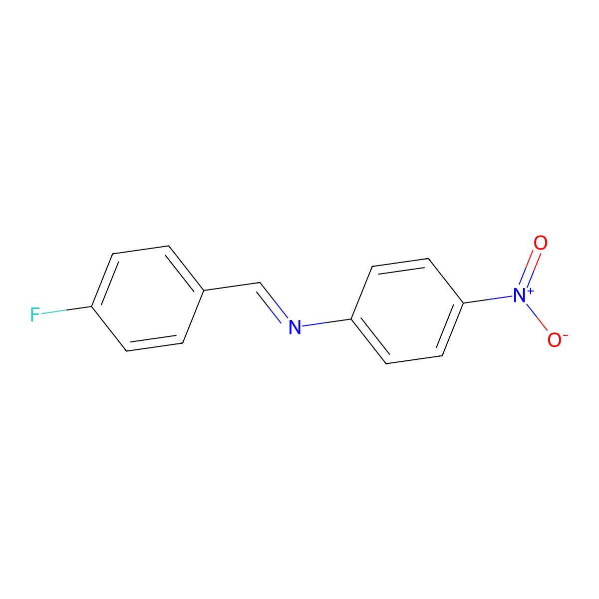 N-(4-fluorobenzylidene)-4-nitroaniline molecular structure, CAS 39769-15-8