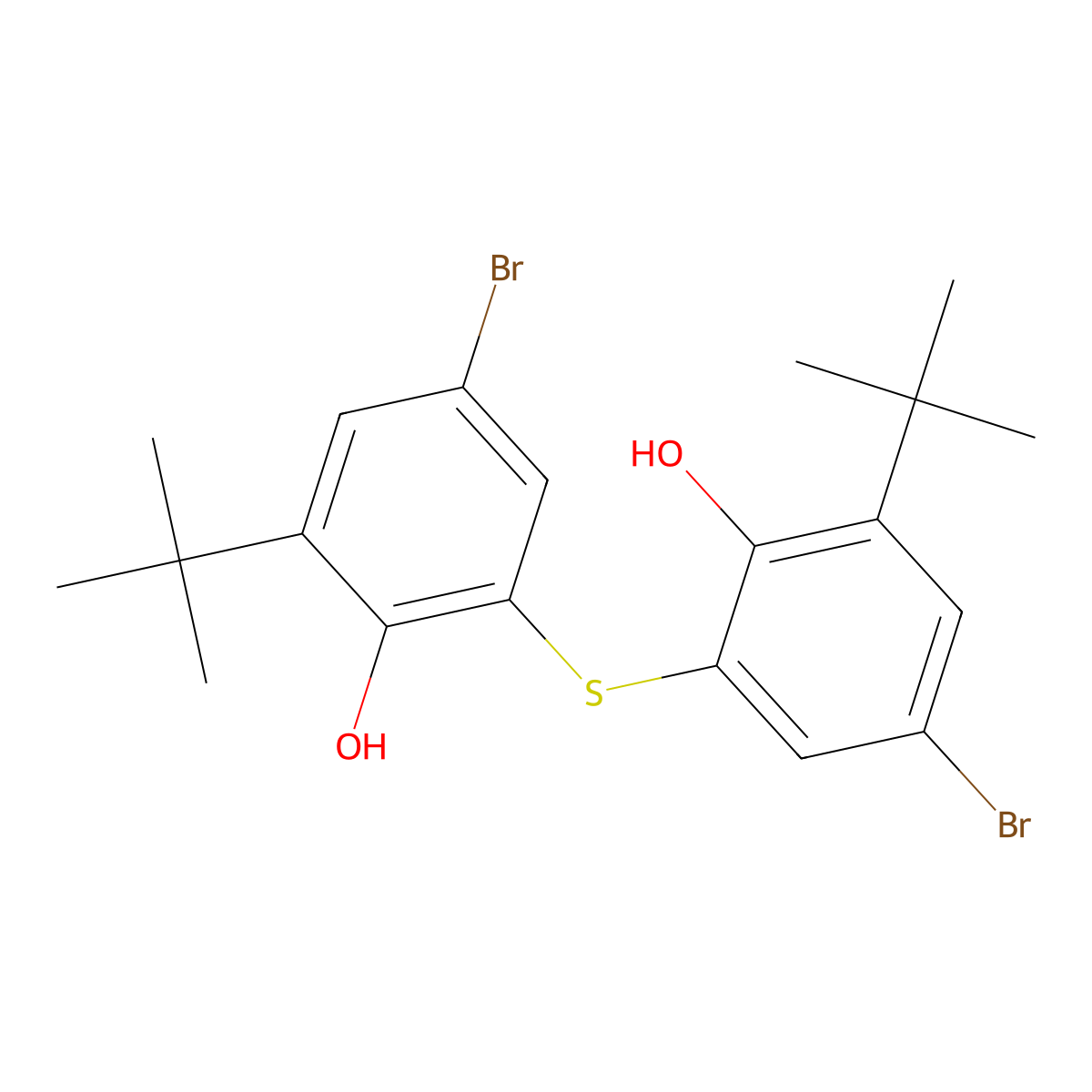 4-Bromo-2-(5-bromo-3-tert-butyl-2-hydroxyphenyl)sulfanyl-6-tert-butylphenol molecular structure, CAS 39769-79-4