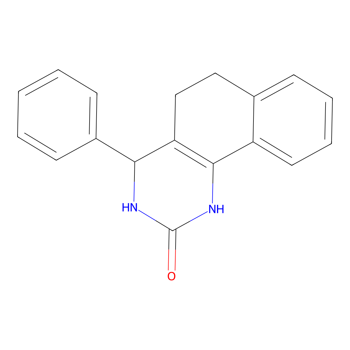 4-Phenyl-3,4,5,6-tetrahydro-1H-benzo[h]quinazolin-2-one molecular structure, CAS 3977-31-9