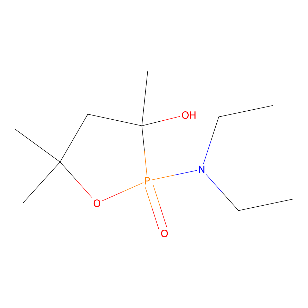 2-(Diethylamino)-3-hydroxy-3,5,5-trimethyl-1,2lambda~5~-oxaphospholan-2-one molecular structure, CAS 39770-51-9