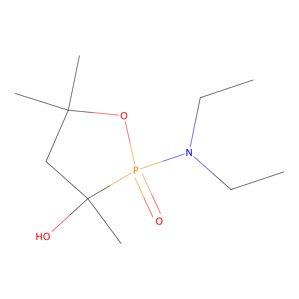 2-(Diethylamino)-3-hydroxy-3,5,5-trimethyl-1,2lambda~5~-oxaphospholan-2-one molecular structure, CAS 39770-51-9