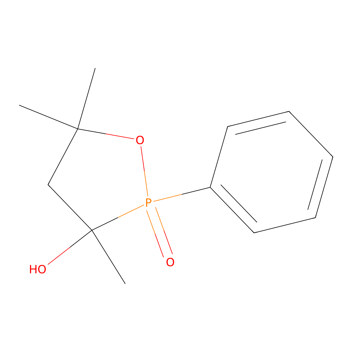 3-Hydroxy-3,5,5-trimethyl-2-phenyl-1,2lambda~5~-oxaphospholan-2-one molecular structure, CAS 39770-52-0
