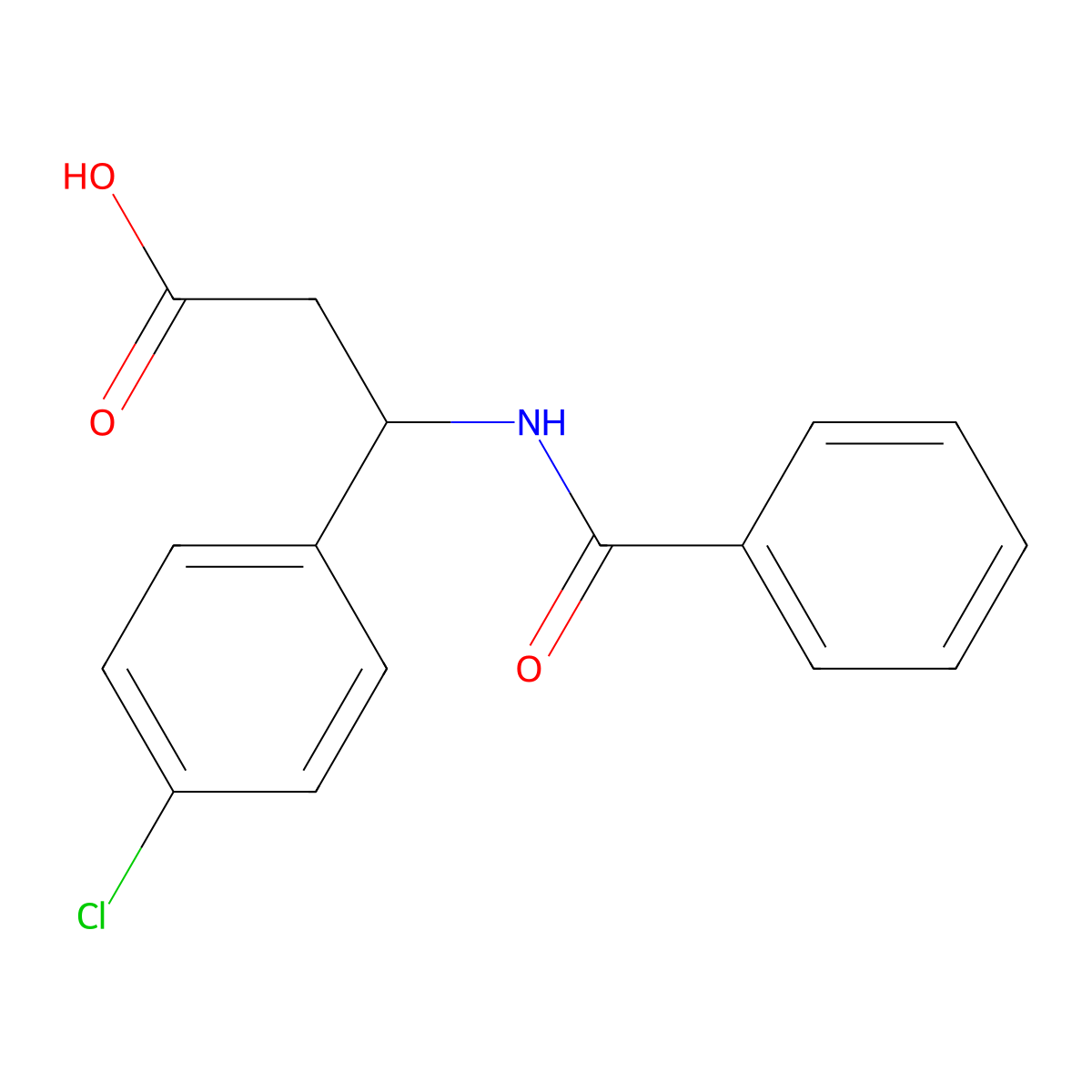 3-Benzoylamino-3-(4-chloro-phenyl)-propionic acid molecular structure, CAS 39773-44-9