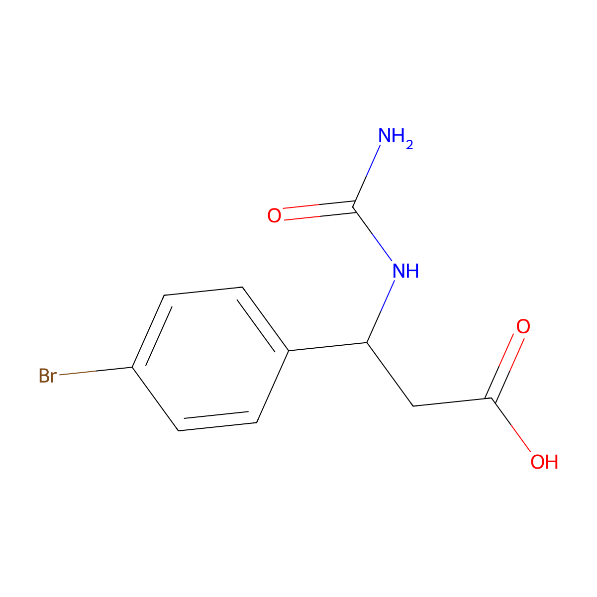 3-(4-Bromophenyl)-3-(carbamoylamino)propanoic acid molecular structure, CAS 39773-49-4