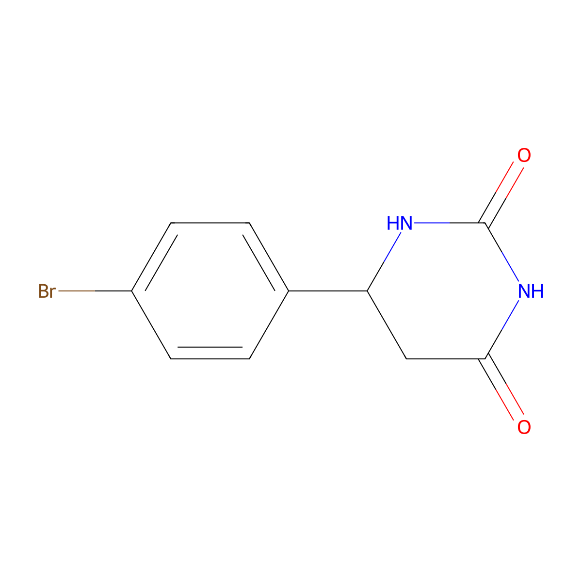 6-(4-Bromophenyl)-1,3-diazinane-2,4-dione molecular structure, CAS 39773-50-7