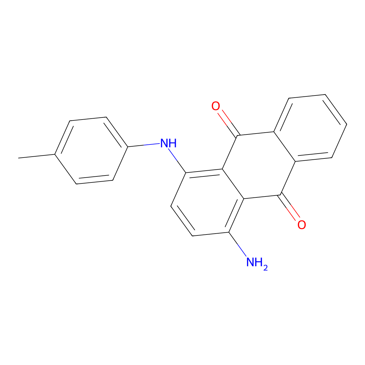9,10-Anthracenedione, 1-amino-4-[(4-methylphenyl)amino]- molecular structure, CAS 39774-73-7