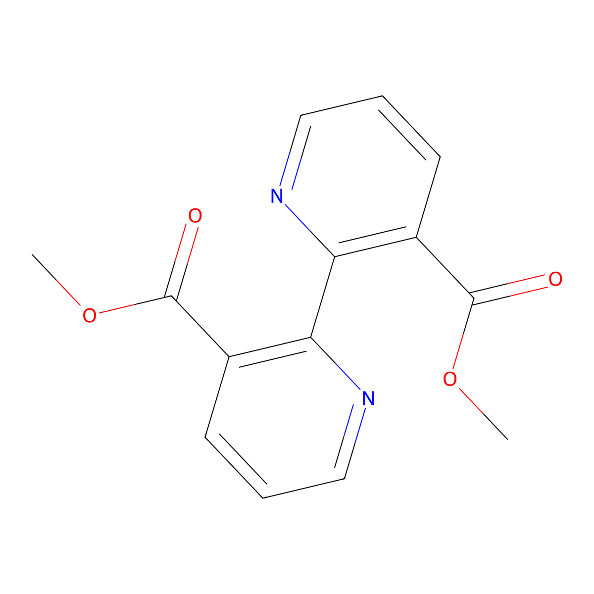 Dimethyl [2,2'-bipyridine]-3,3'-dicarboxylate molecular structure, CAS 39775-31-0
