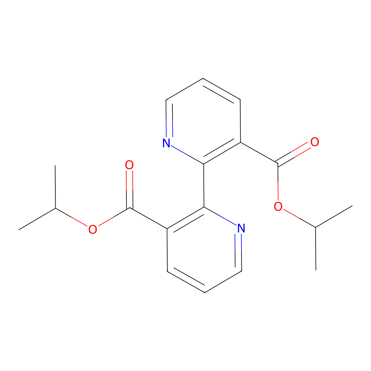 Isopropyl 2-(3-isopropoxycarbonyl-2-pyridyl)pyridine-3-carboxylate molecular structure, CAS 39775-34-3