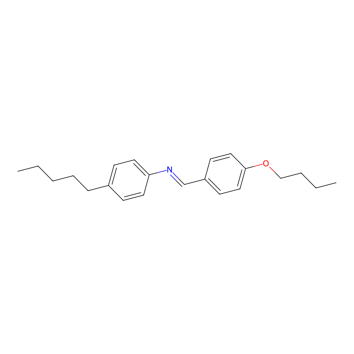Benzenamine, N-[(4-butoxyphenyl)methylene]-4-pentyl- molecular structure, CAS 39777-05-4