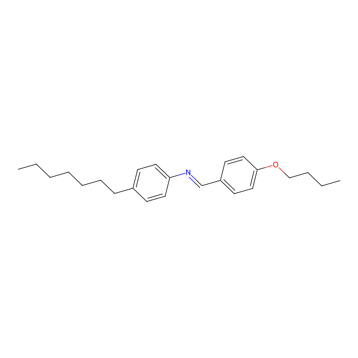 N-((4-Butoxyphenyl)methylene)-4-heptylbenzenamine molecular structure, CAS 39777-19-0