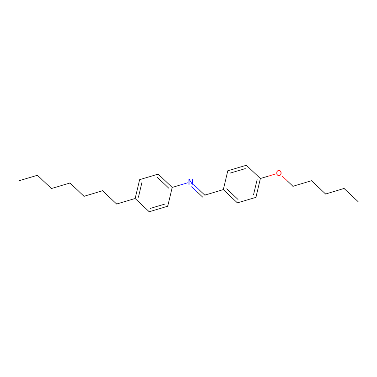 p-Pentyloxybenzylidene p-heptylaniline molecular structure, CAS 39777-20-3