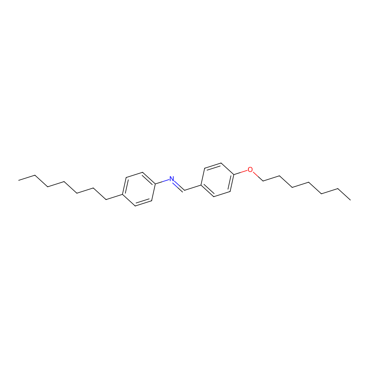 p-Heptyloxybenzylidene p-heptylaniline molecular structure, CAS 39777-22-5