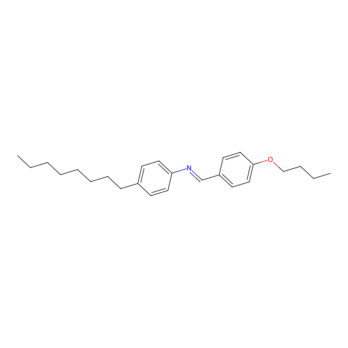 p-Butoxybenzylidene p-octylaniline molecular structure, CAS 39777-26-9
