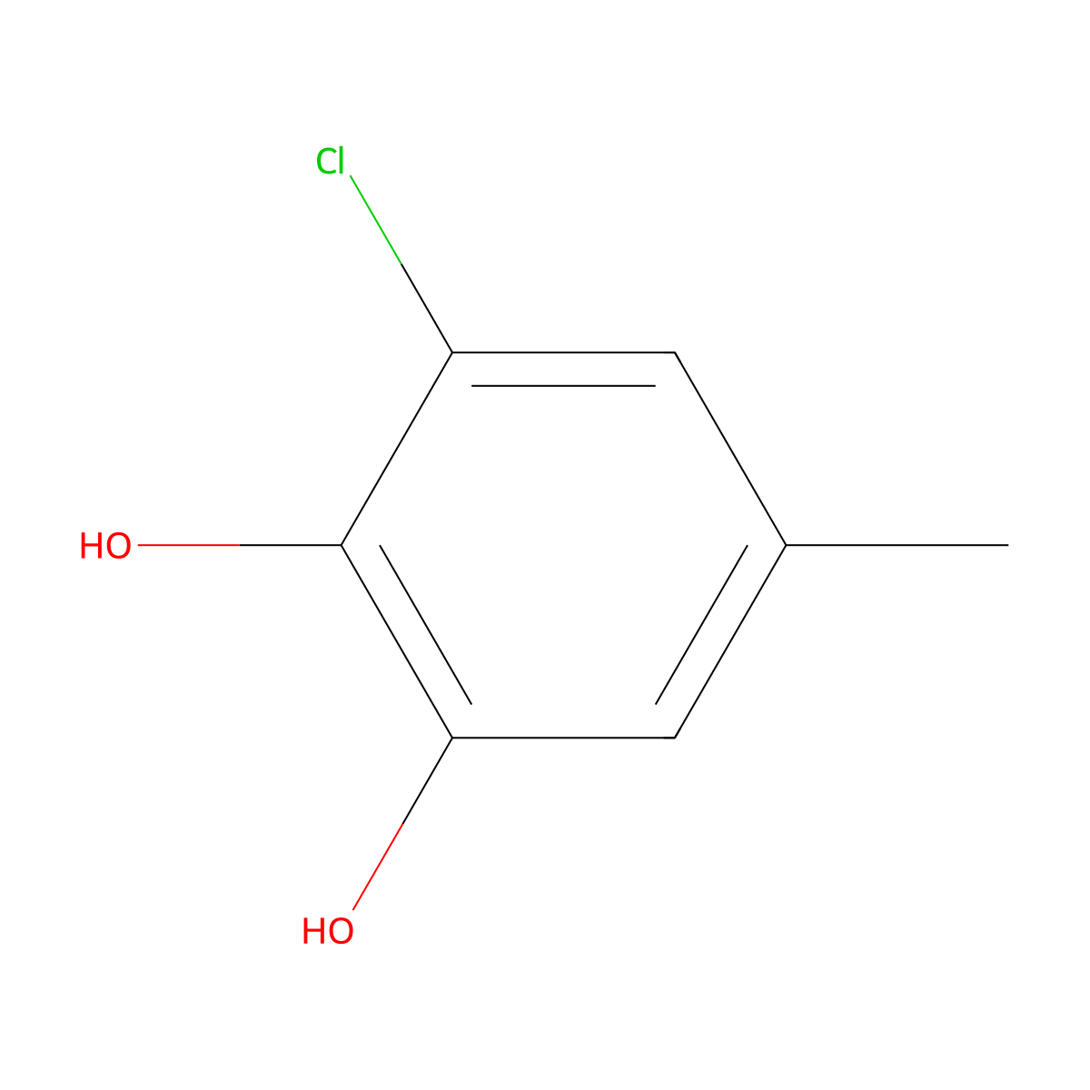 3-Chloro-5-methyl-1,2-benzenediol molecular structure, CAS 3978-66-3