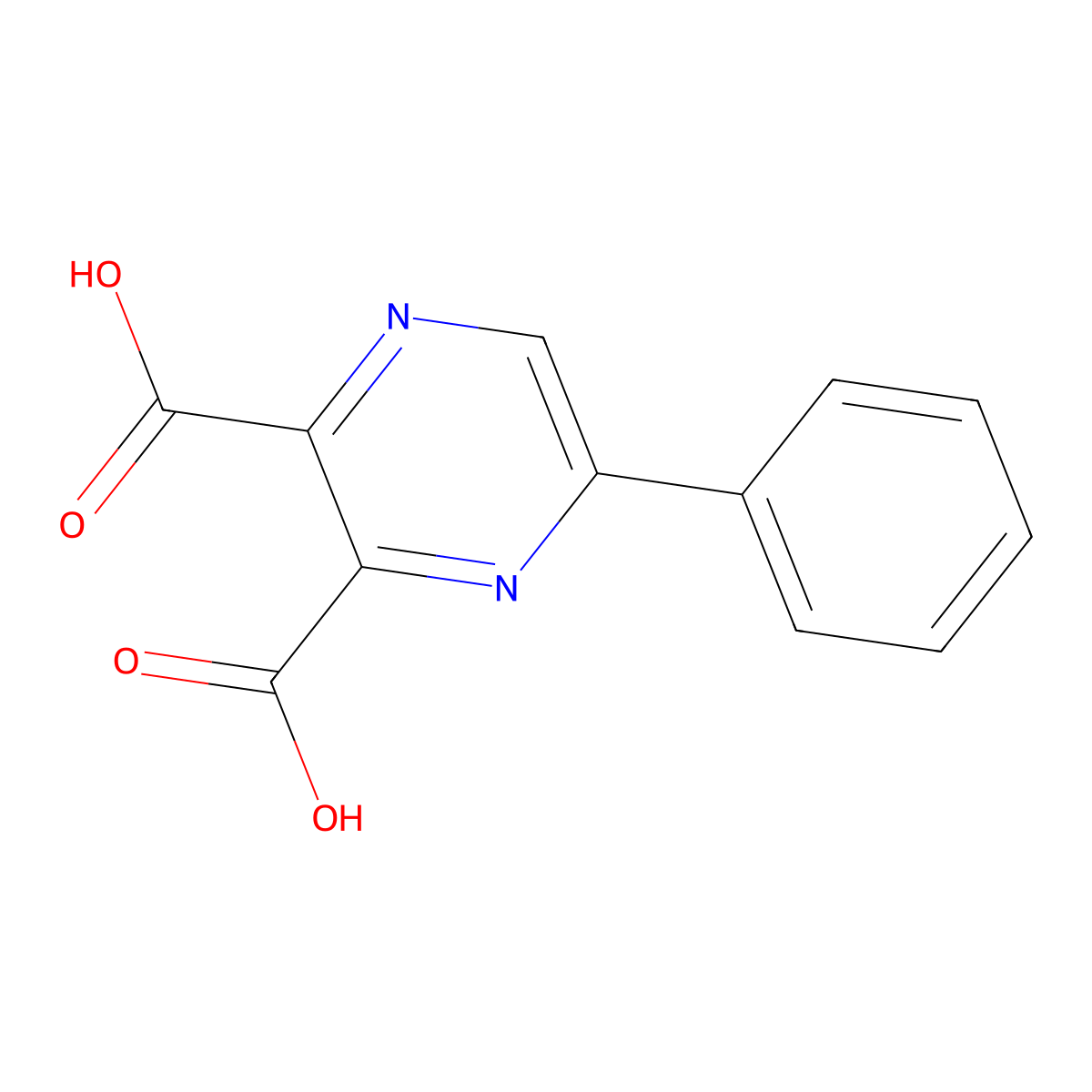 5-Phenylpyrazine-2,3-dicarboxylic acid molecular structure, CAS 39784-64-0