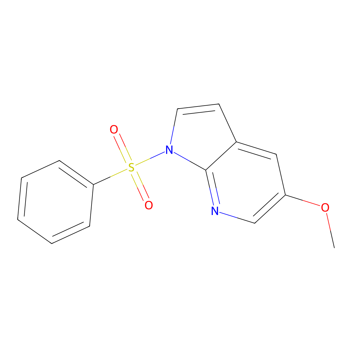 1H-Pyrrolo[2,3-B]pyridine, 5-methoxy-1-(phenylsulfonyl)- molecular structure, CAS 397842-89-6