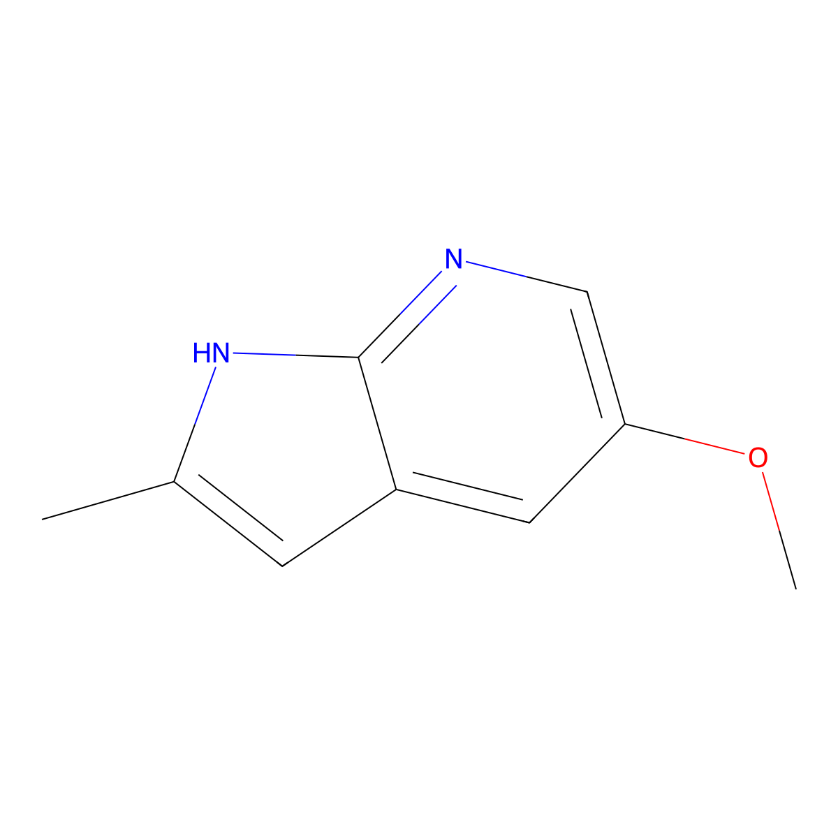 5-methoxy-2-methyl-1H-pyrrolo[2,3-b]pyridine molecular structure, CAS 397842-91-0