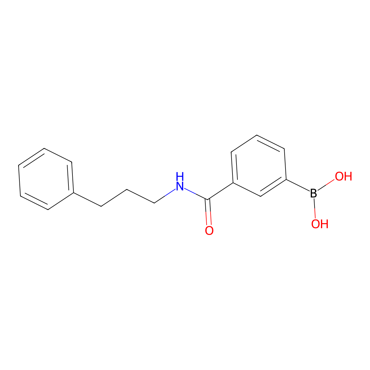 (3-((3-Phenylpropyl)carbamoyl)phenyl)boronic acid molecular structure, CAS 397843-68-4
