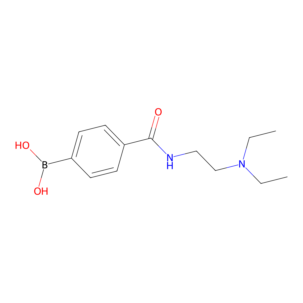 (4-((2-(Diethylamino)ethyl)carbamoyl)phenyl)boronic acid molecular structure, CAS 397843-74-2