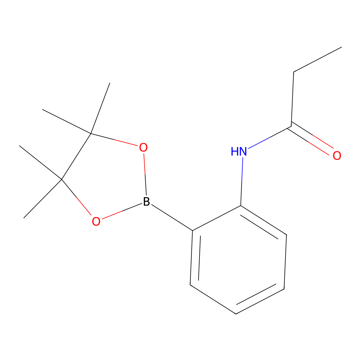 N-(2-(4,4,5,5-tetramethyl-1,3,2-dioxaborolan-2-yl)phenyl)propionamide molecular structure, CAS 397843-97-9