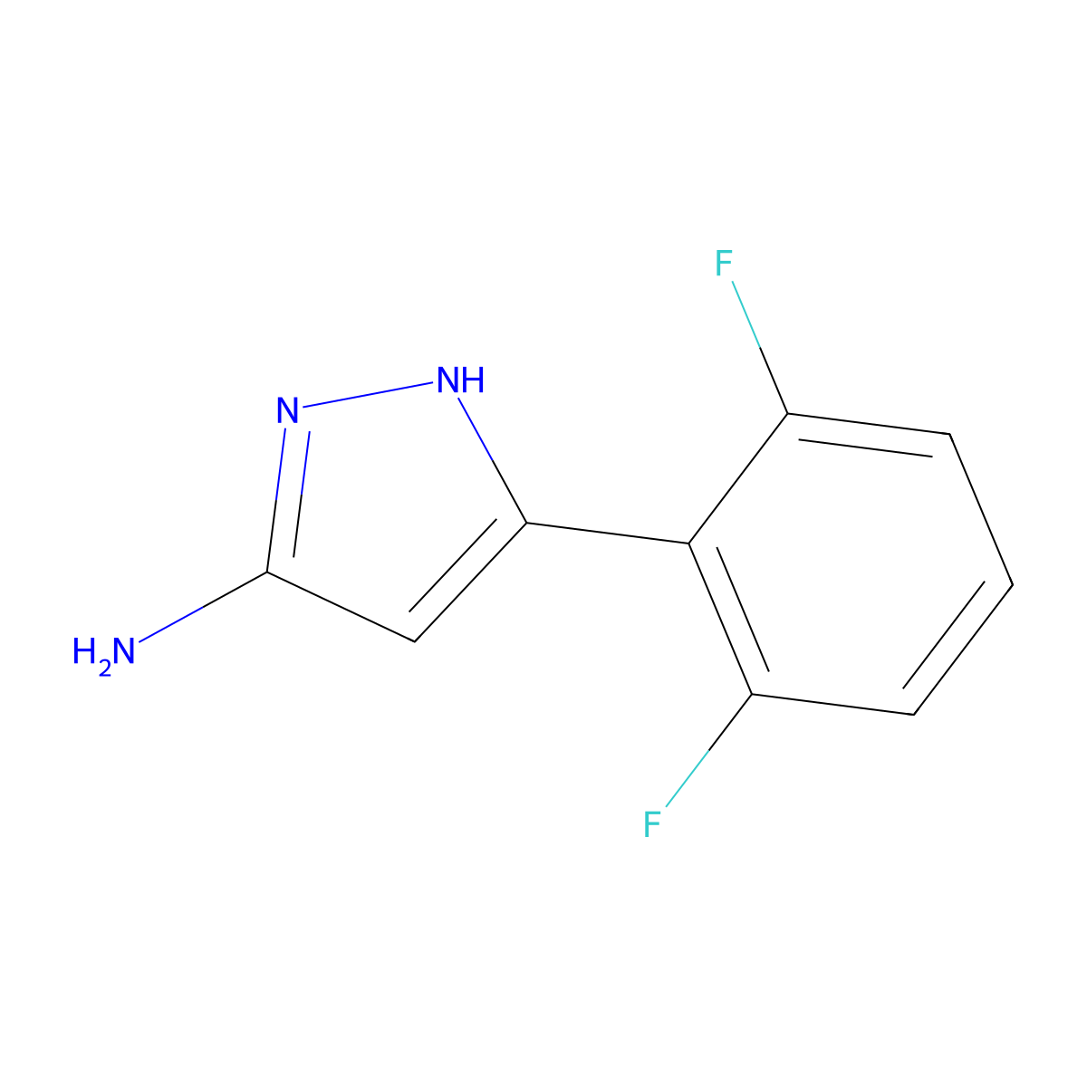 5-(2,6-difluorophenyl)-1H-pyrazol-3-amine molecular structure, CAS 397844-80-3