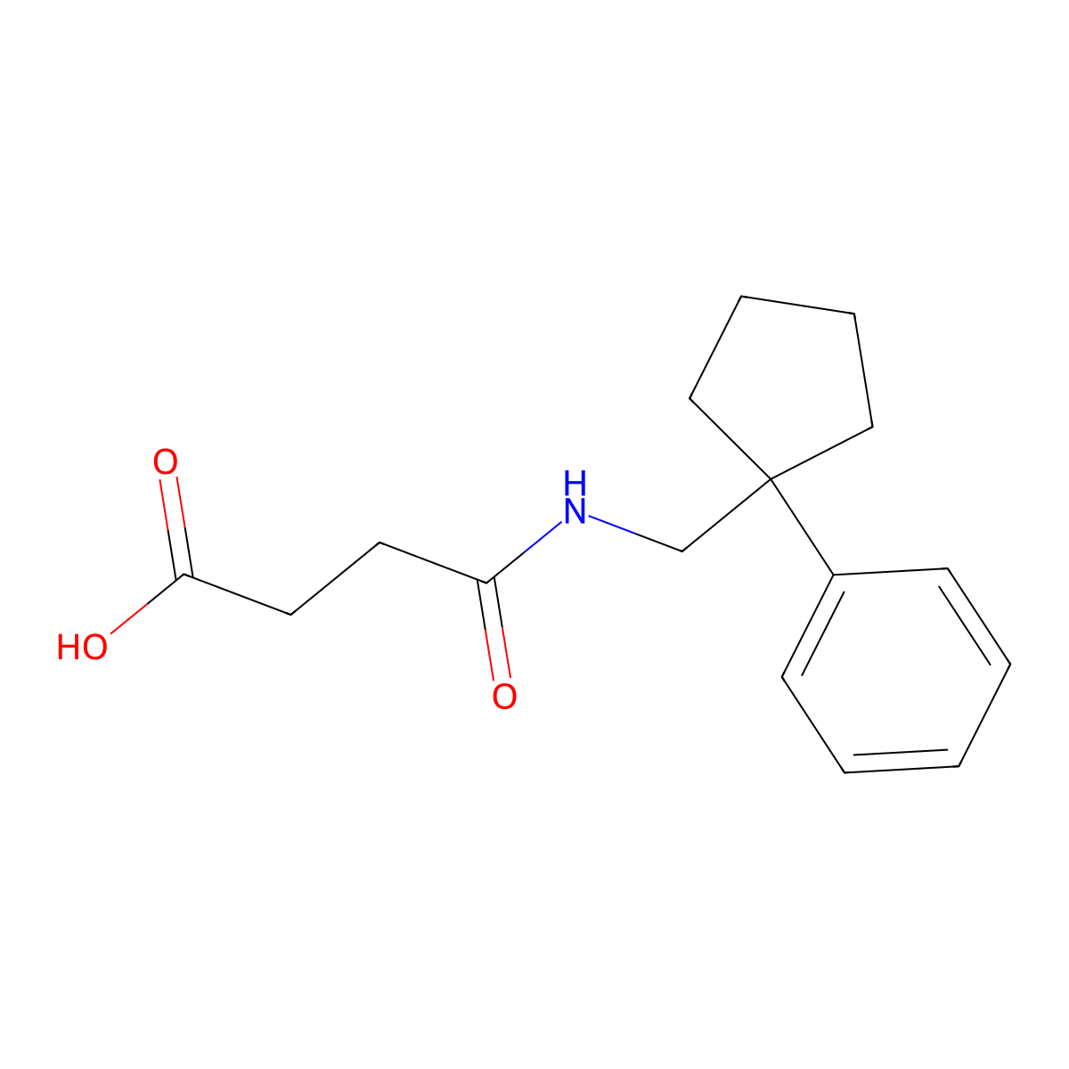 4-Oxo-4-{[(1-phenylcyclopentyl)methyl]amino}-butanoic acid molecular structure, CAS 397845-86-2