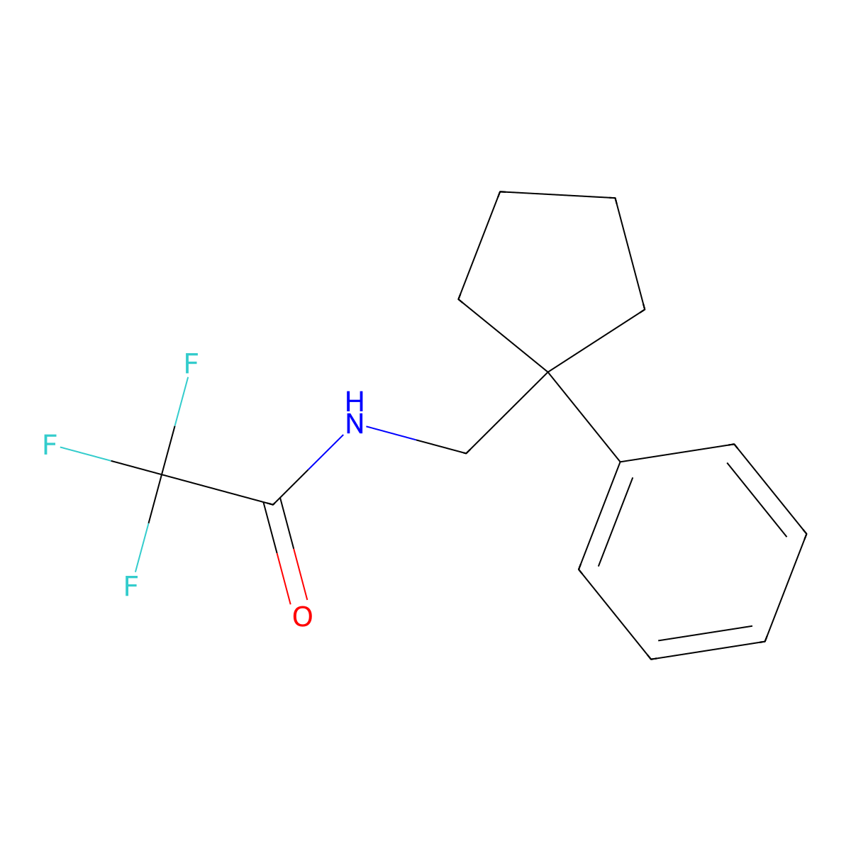 2,2,2-trifluoro-N-[(1-phenylcyclopentyl)methyl]acetamide molecular structure, CAS 397845-87-3