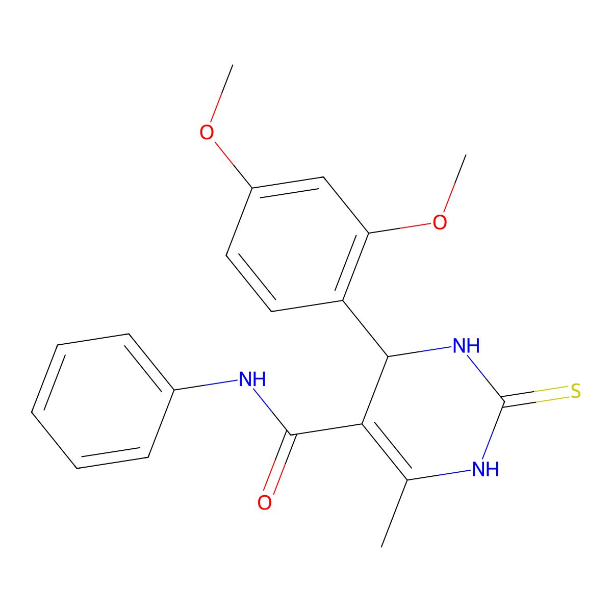 4-(2,4-dimethoxyphenyl)-6-methyl-N-phenyl-2-thioxo-1,2,3,4-tetrahydropyrimidine-5-carboxamide molecular structure, CAS 397848-69-0