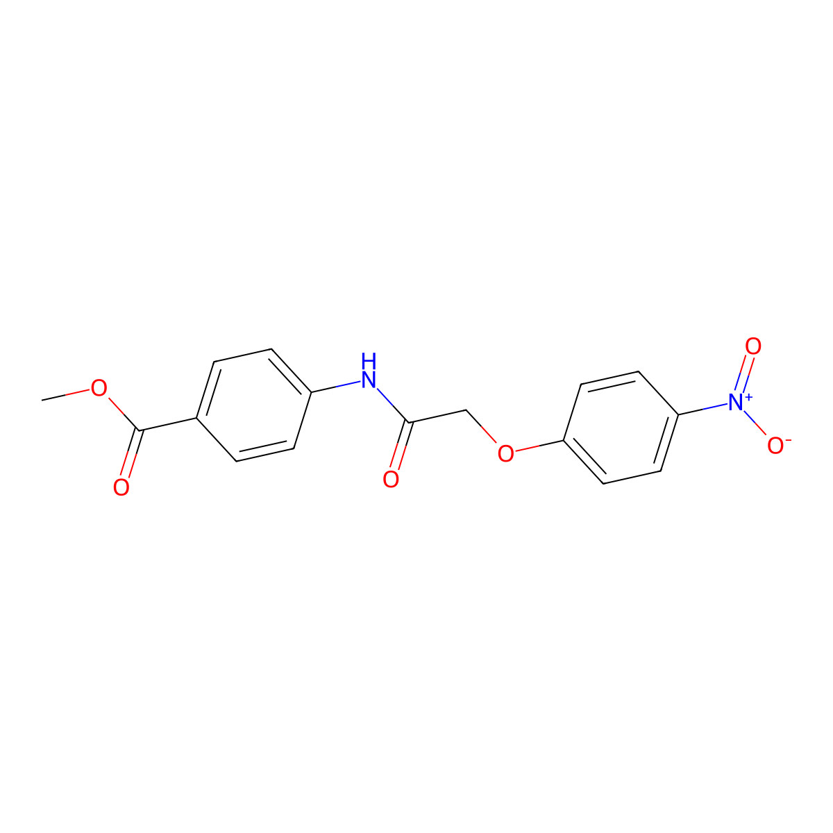 Methyl 4-[[2-(4-nitrophenoxy)acetyl]amino]benzoate molecular structure, CAS 397848-79-2