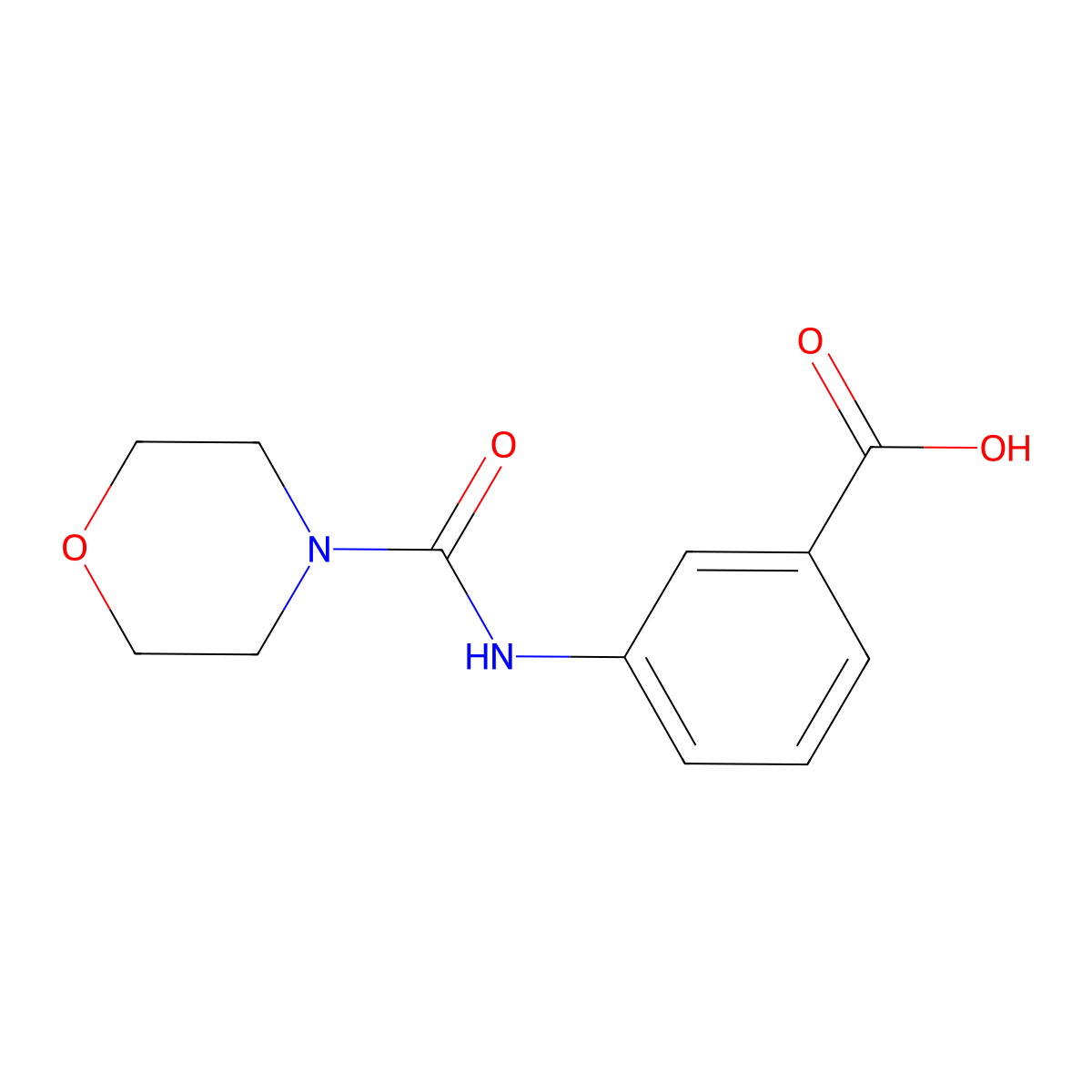 3-(Morpholine-4-carboxamido)benzoic acid molecular structure, CAS 397848-82-7