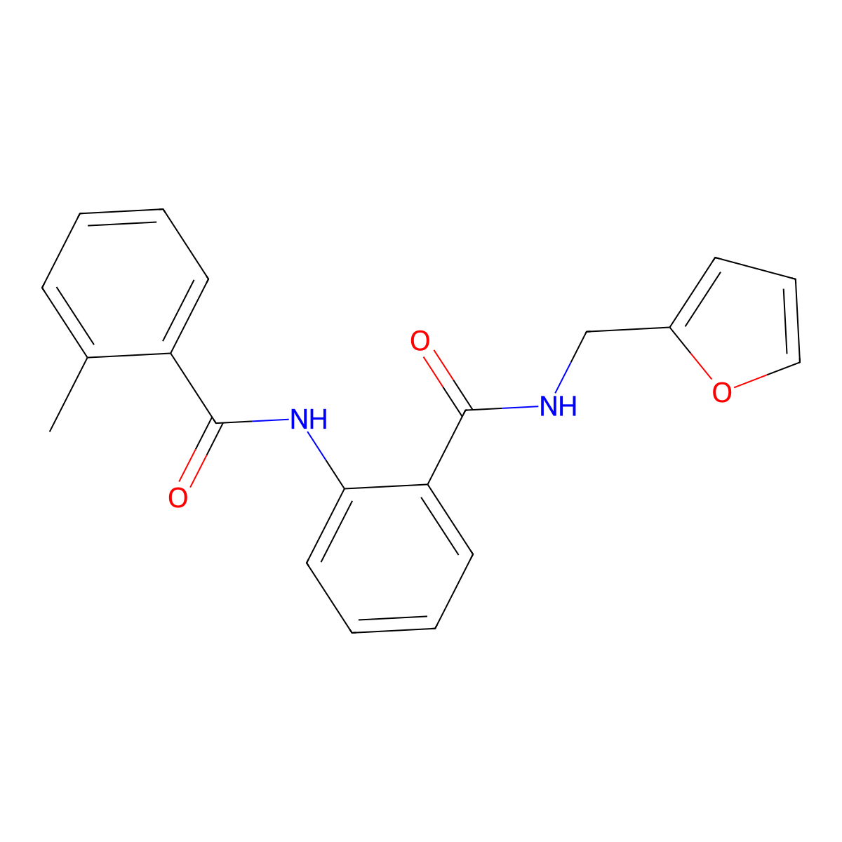 N-(2-furylmethyl)-2-[(2-methylbenzoyl)amino]benzamide molecular structure, CAS 397858-11-6