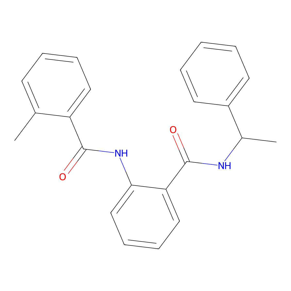 2-methyl-N-[2-(1-phenylethylcarbamoyl)phenyl]benzamide molecular structure, CAS 397858-14-9