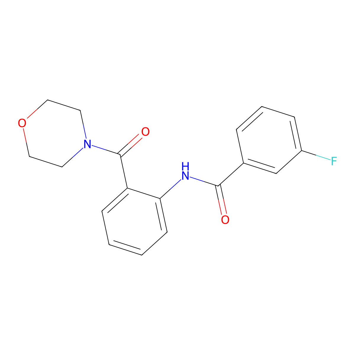 3-fluoro-N-[2-(4-morpholinylcarbonyl)phenyl]benzamide molecular structure, CAS 397858-37-6