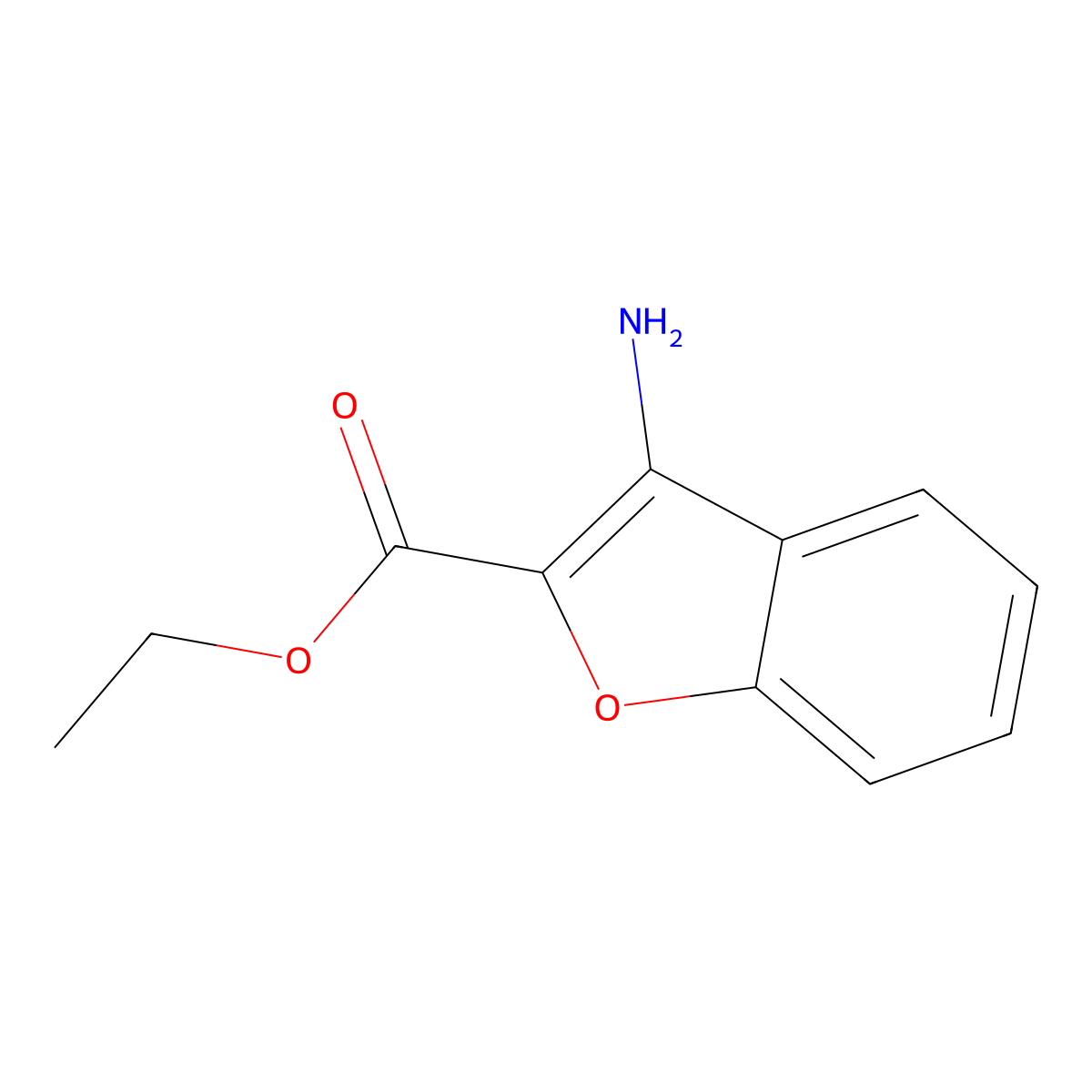 Ethyl 3-aminobenzofuran-2-carboxylate molecular structure, CAS 39786-35-1