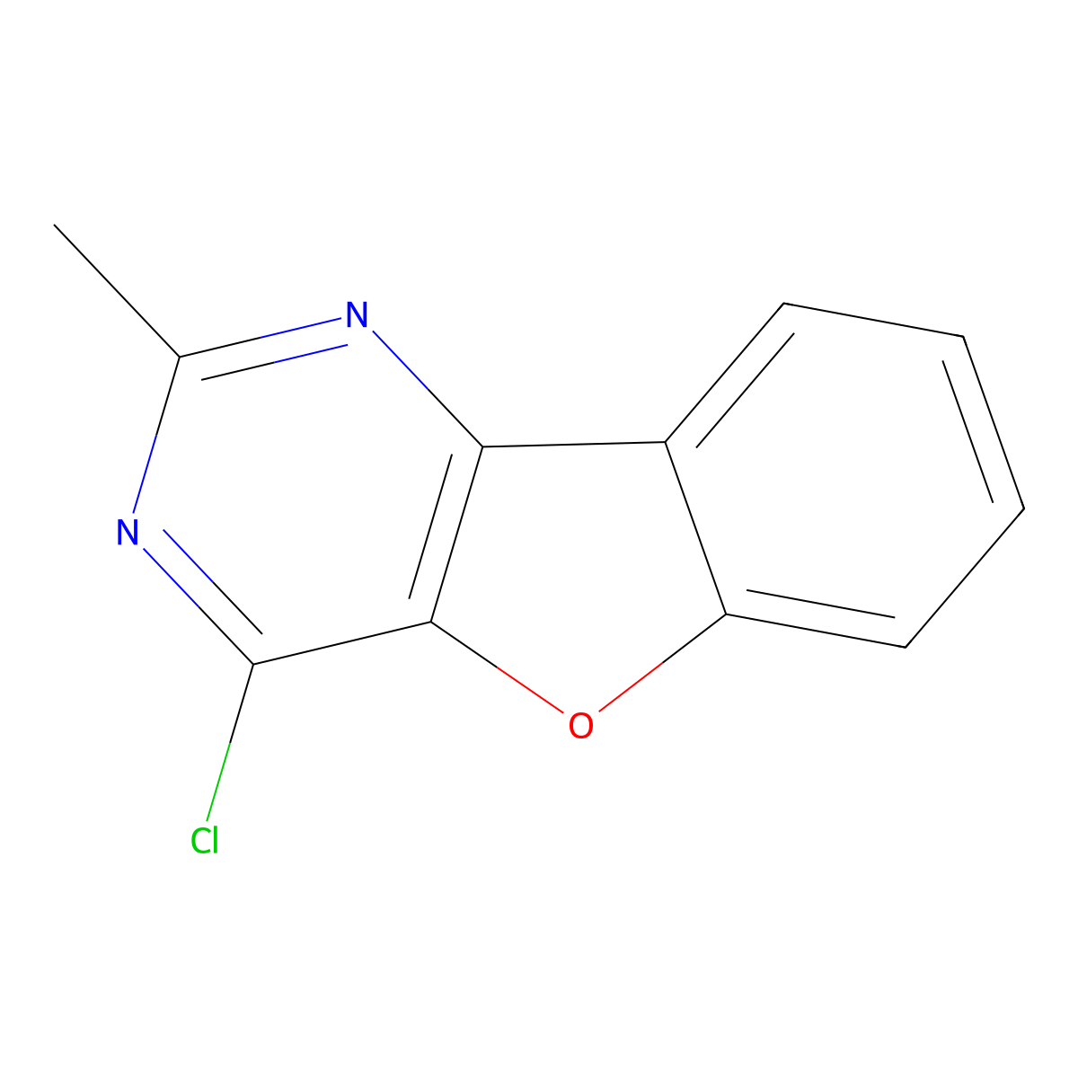 4-Chloro-2-methylbenzofuro[3,2-d]pyrimidine molecular structure, CAS 39786-40-8