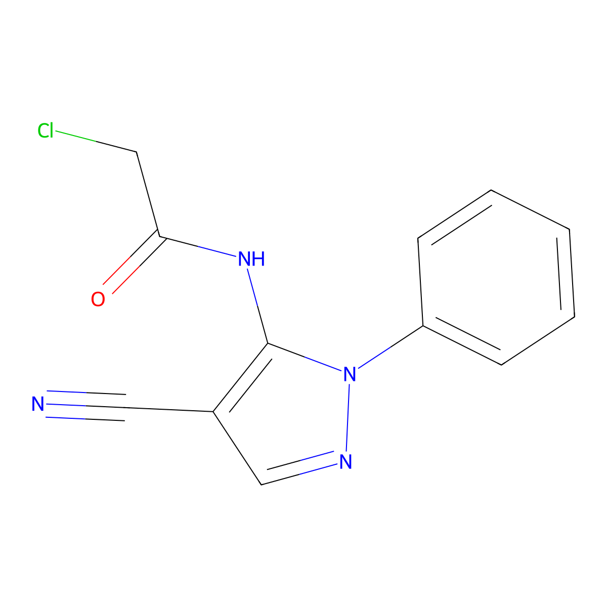 2-chloro-N-(4-cyano-1-phenyl-1H-pyrazol-5-yl)acetamide molecular structure, CAS 397860-10-5