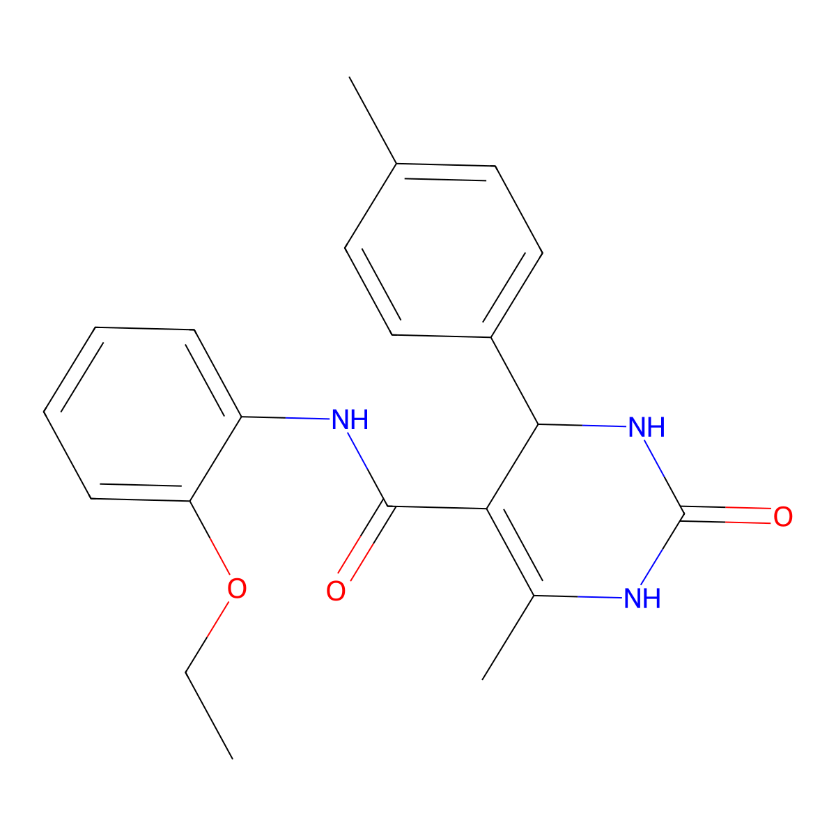 N-(2-ethoxyphenyl)-6-methyl-4-(4-methylphenyl)-2-oxo-1,2,3,4-tetrahydropyrimidine-5-carboxamide molecular structure, CAS 397863-15-9