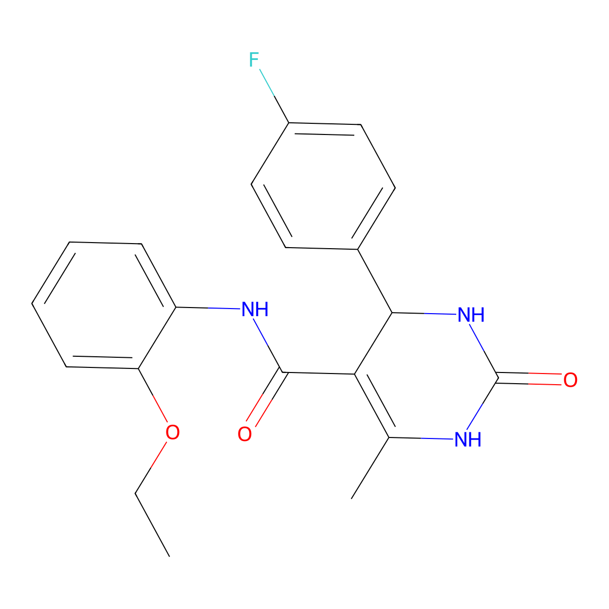 N-(2-ethoxyphenyl)-4-(4-fluorophenyl)-6-methyl-2-oxo-1,2,3,4-tetrahydropyrimidine-5-carboxamide molecular structure, CAS 397863-16-0