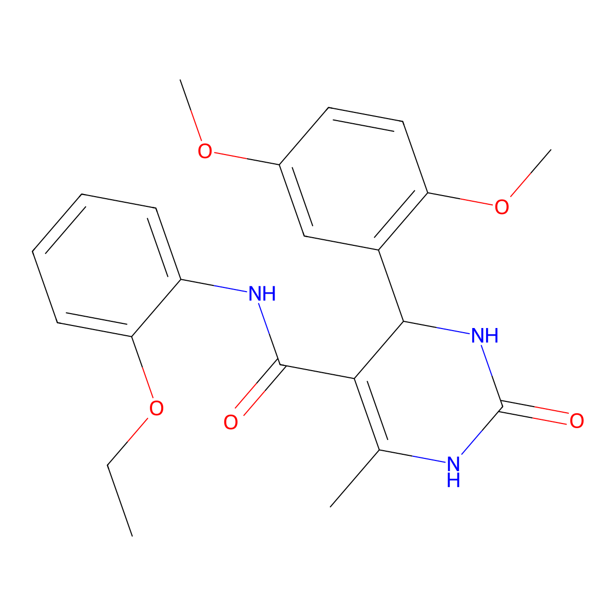 4-(2,5-dimethoxyphenyl)-N-(2-ethoxyphenyl)-6-methyl-2-oxo-1,2,3,4-tetrahydropyrimidine-5-carboxamide molecular structure, CAS 397863-17-1