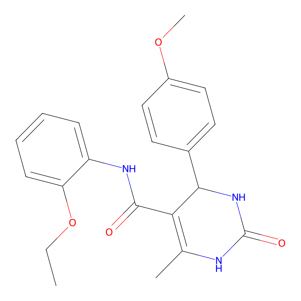 N-(2-ethoxyphenyl)-4-(4-methoxyphenyl)-6-methyl-2-oxo-1,2,3,4-tetrahydropyrimidine-5-carboxamide molecular structure, CAS 397863-19-3