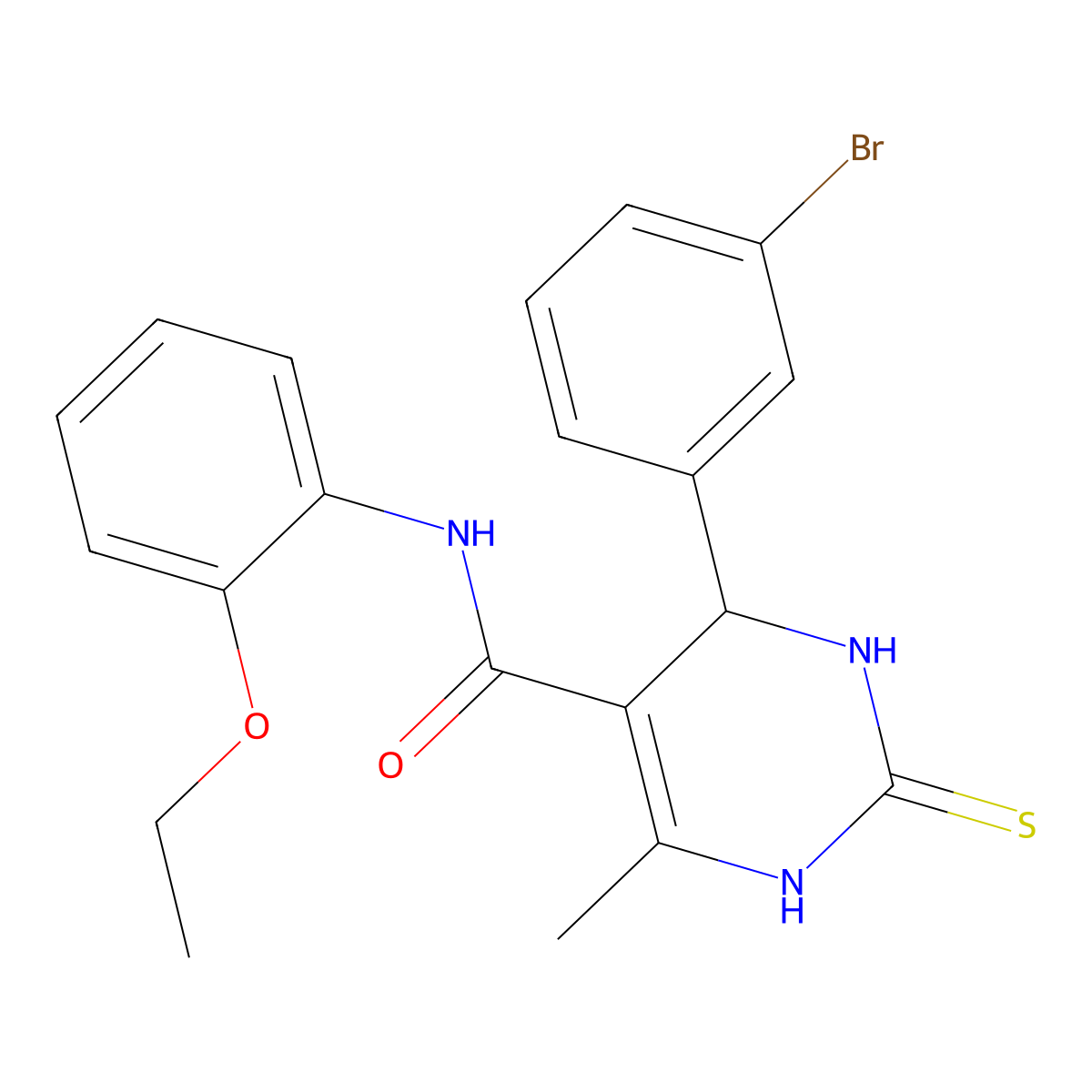 4-(3-bromophenyl)-N-(2-ethoxyphenyl)-6-methyl-2-thioxo-1,2,3,4-tetrahydropyrimidine-5-carboxamide molecular structure, CAS 397863-26-2