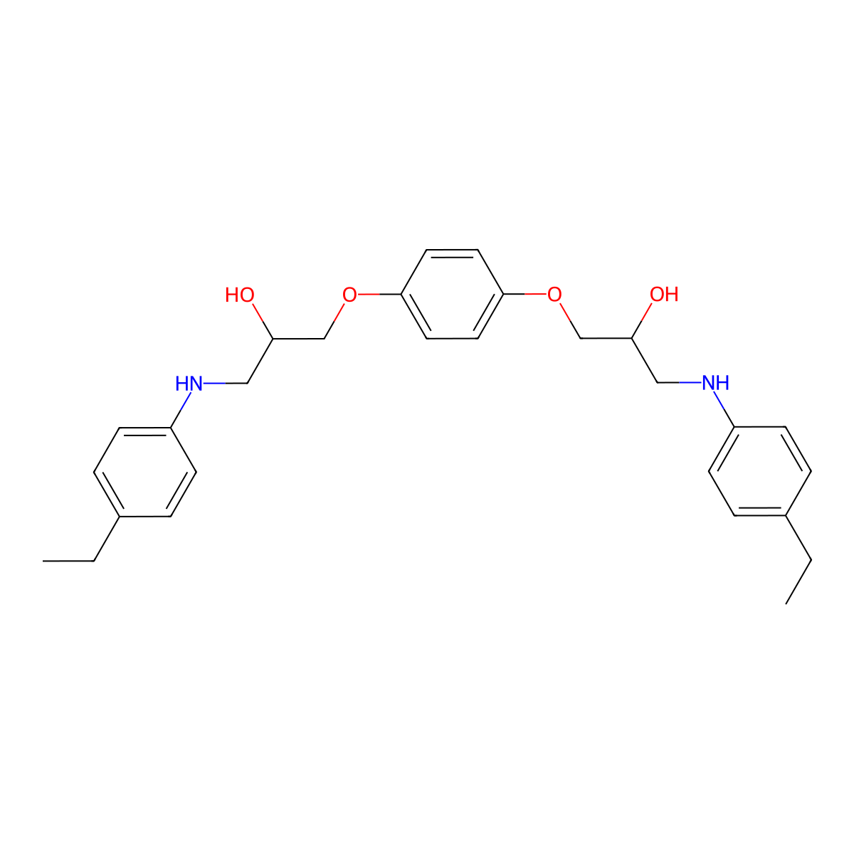 3,3'-(1,4-Phenylenebis(oxy))bis(1-((4-ethylphenyl)amino)propan-2-ol) molecular structure, CAS 397863-39-7